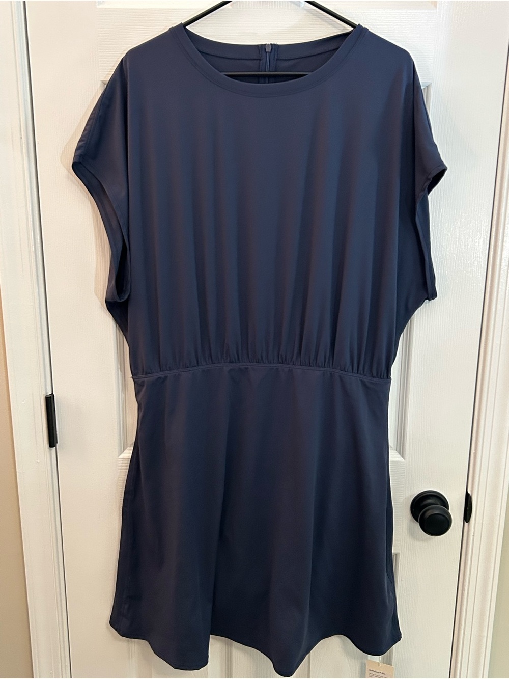 Halara SoftlyZero Airy Round Neck 2-in-1 Mini Yoga Active Dress Mood Indigo XL
